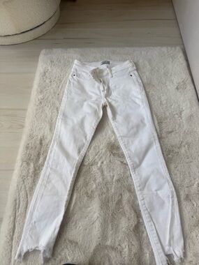 Abercrombie Women's Slim Straight Jeans white cropped ankle. 24 /00
